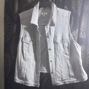 Gray Sleeveless Denim Vest